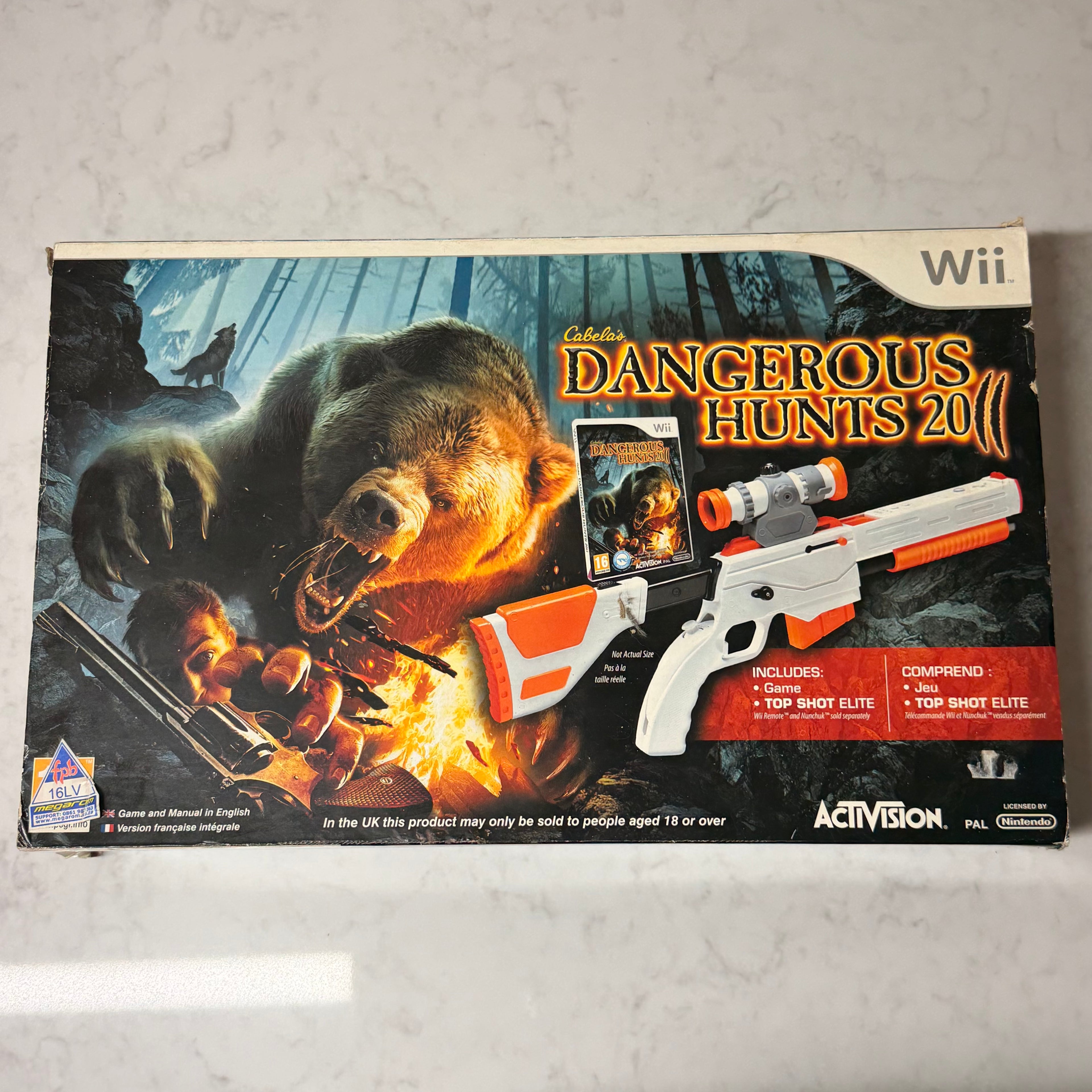 Nintendo Wii Cabela's Dangerous Hunts 2011 + Top Shot Elite Gun