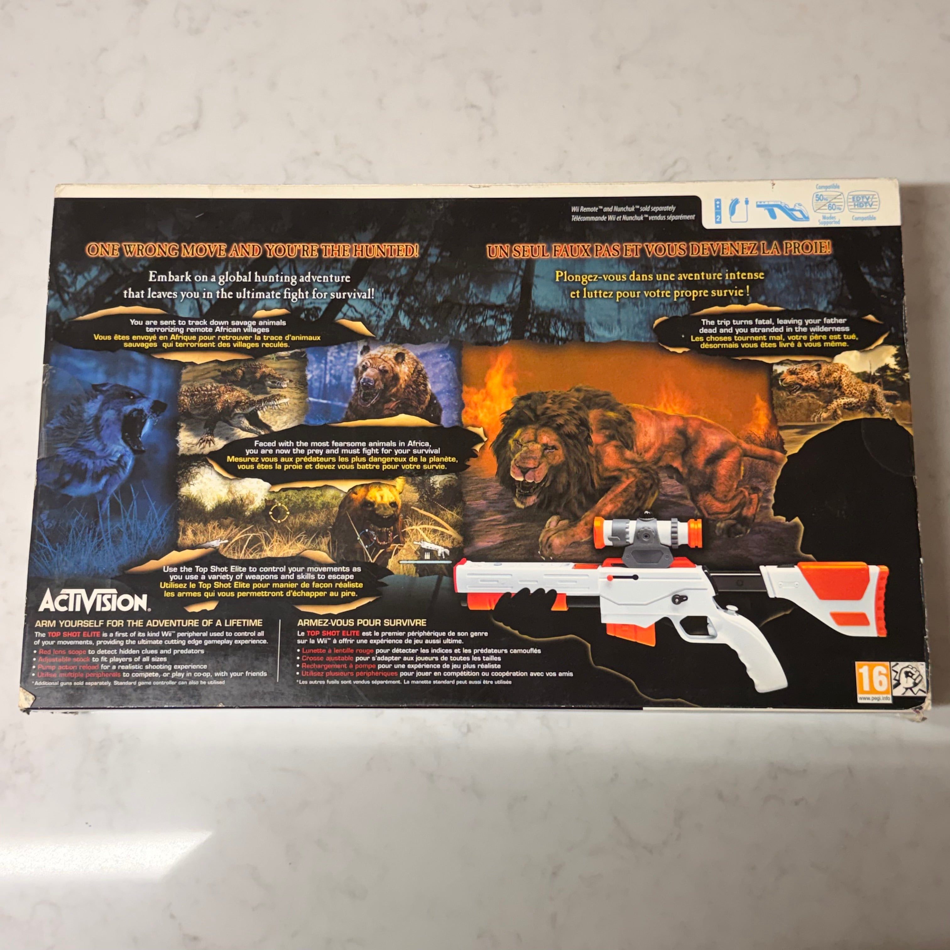 Nintendo Wii Cabela's Dangerous Hunts 2011 + Top Shot Elite Gun