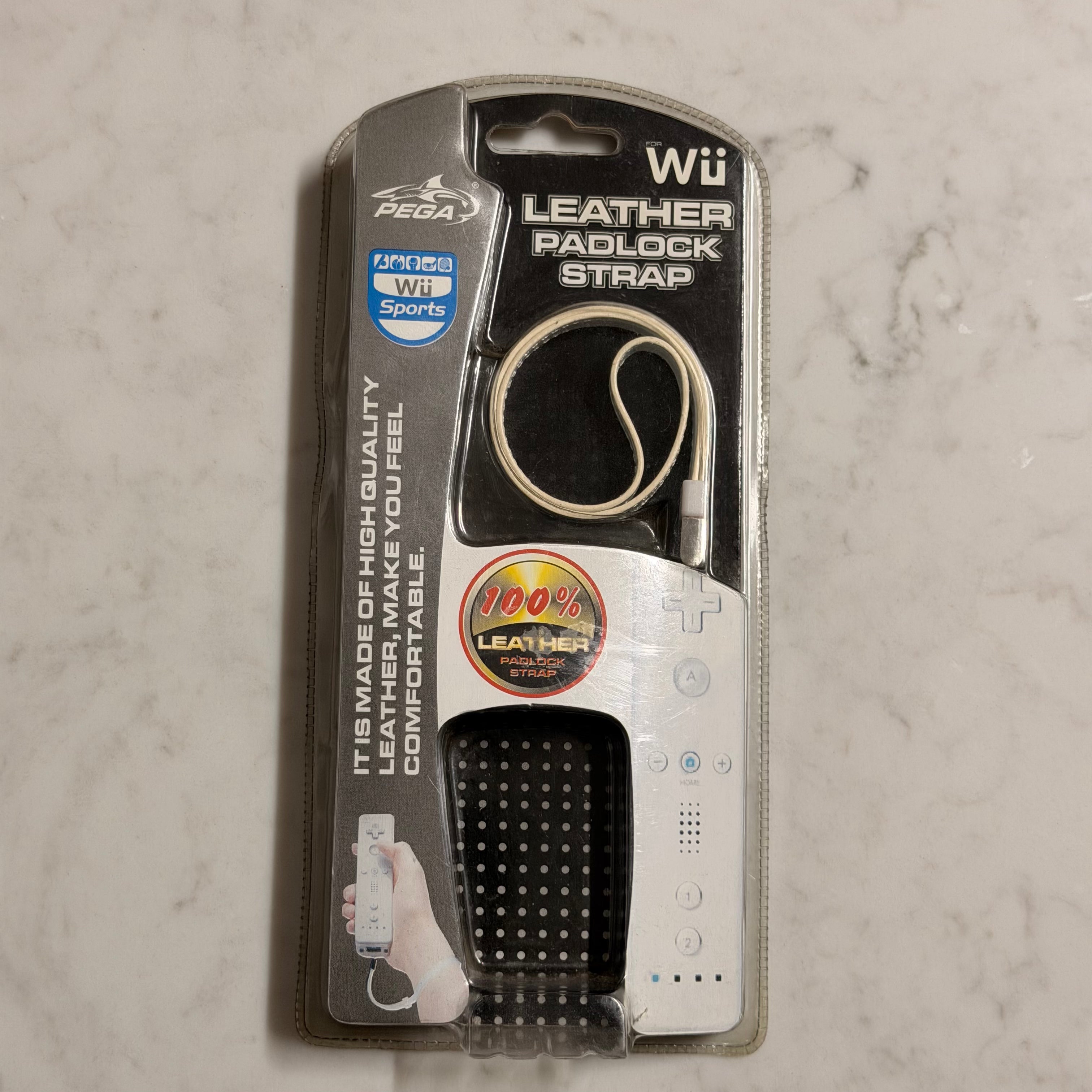 Nintendo Wii Pega Leather Padlock Strap